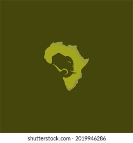 ELEPHANTS AND THE CONTINENT OF AFRICA VECTOR