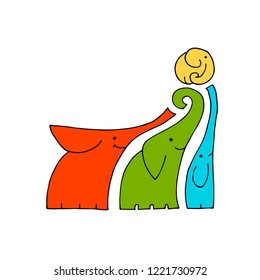 Elephants family design