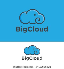 Ilustración vectorial de diseño de logotipo de nube