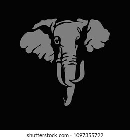 Elephant's head. Vector background.