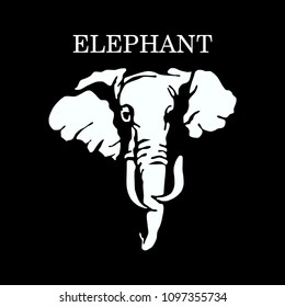 Elephant's head. Vector background.