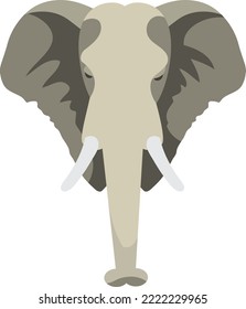 Elephant's head. Vector illustration on white background