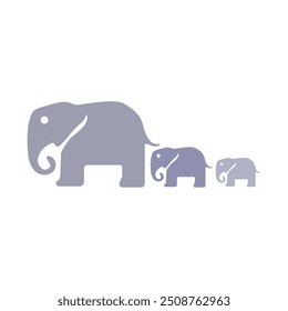 elephants icon on a white background, vector illustration