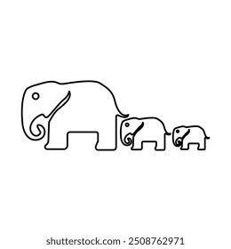 elephants icon on a white background, vector illustration