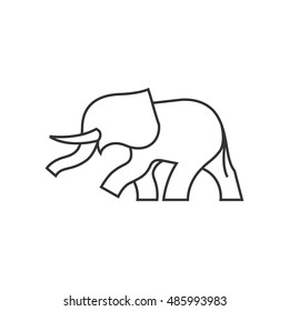 Elephants Icon Thin Outline Style Mammal Stock Vector (Royalty Free ...