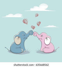 elephants love each other