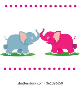 elephants in love - vector illustrator