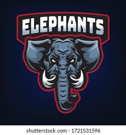 Elephants Mascot Logo Element Editable