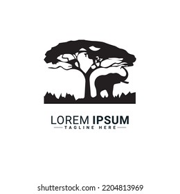 elephants with Nature  logo vector illustration design  
