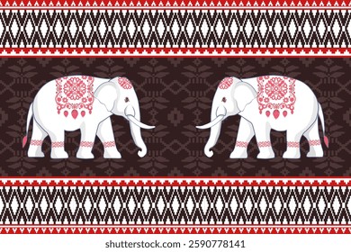 elephants pattern, Geometric
Beautiful Thailand,thai pattern,seamless,Traditional,ethnic,fabric pattern for textiles,rugs, wallpaper,clothing, sarong,batik,wrap,embroidery,print,background,cover, illu