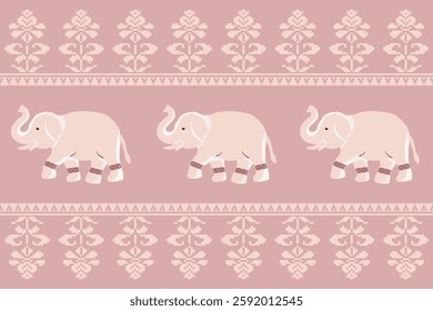 elephants pattern, Geometric
Beautiful Thailand,thai pattern,seamless,Traditional,ethnic,fabric pattern for textiles,rugs, wallpaper,clothing, sarong,batik,wrap,embroidery,print,background,cover, illu