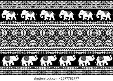 elephants pattern, Geometric
Beautiful Thailand,thai pattern,seamless,Traditional,ethnic,fabric pattern for textiles,rugs, wallpaper,clothing, sarong,batik,wrap,embroidery,print,background,cover, illu
