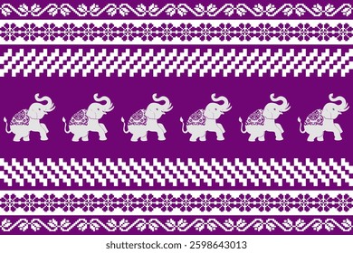 elephants pattern, Geometric, pink,
Beautiful Thailand,thai pattern,seamless,Traditional,ethnic,fabric pattern for textiles,rugs, wallpaper,clothing, sarong,batik,print,background,illustration,vector