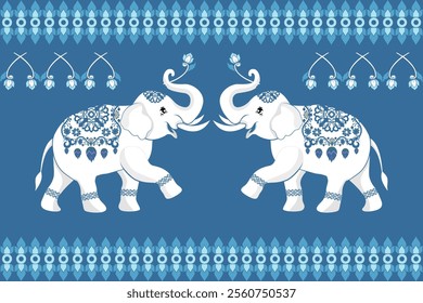 elephants pattern, mandala
Beautiful Thailand,thai pattern,seamless,Traditional,ethnic,fabric pattern for textiles,rugs, wallpaper,clothing, sarong,batik,wrap,embroidery,print,background,cover, illust