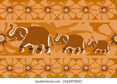 elephants pattern, mandala
Beautiful Thailand,thai pattern,seamless,Traditional,ethnic,fabric pattern for textiles,rugs, wallpaper,clothing, sarong,batik,wrap,embroidery,print,background,cover, illust