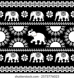 elephants pattern, mandala
Beautiful Thailand,thai pattern,seamless,Traditional,ethnic,fabric pattern for textiles,rugs, wallpaper,clothing, sarong,batik,wrap,embroidery,print,background,cover, illust