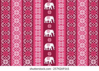 elephants pattern, mandala
Beautiful Thailand,thai pattern,seamless,Traditional,ethnic,fabric pattern for textiles,rugs, wallpaper,clothing, sarong,batik,wrap,embroidery,print,background,cover, illust