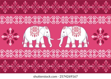 elephants pattern, mandala
Beautiful Thailand,thai pattern,seamless,Traditional,ethnic,fabric pattern for textiles,rugs, wallpaper,clothing, sarong,batik,wrap,embroidery,print,background,cover, illust