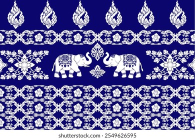 elephants pattern,thai pattern. seamless ,Traditional ethnic,thai pattern,fabric pattern for textiles,rugs, wallpaper,clothing, sarong, batik,wrap,embroidery,print,background,cover,vector illustration