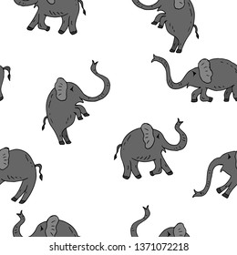 Elephants. Seamless pattern. Vector illustration.