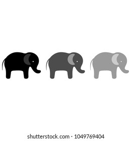 elephants silhouette on a white background