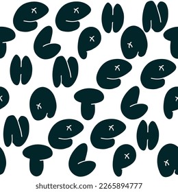 Elephants text lettering. Vector illustration in cartoon flat style isolated on white background.