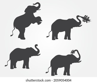 archivo vectorial de elefantes en diferentes posiciones