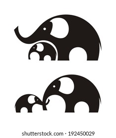 Elephants. Vector illustration.