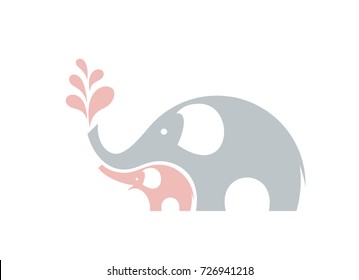 Elephants. Vector illustration.