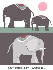 Elephants vector isolated