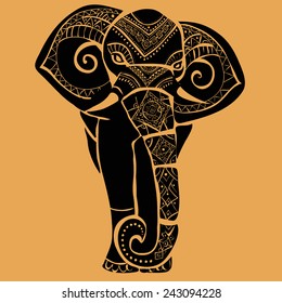 elephant.Silhouette of elephant.