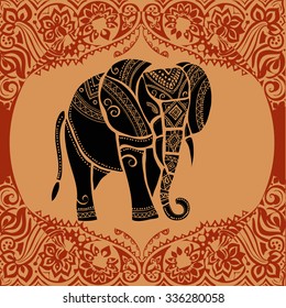 elephant.Silhouette of elephant.