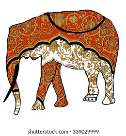 elephant.Silhouette of elephant.