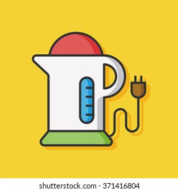 eletricity water kettle vector icon