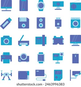 Eletronic icon set vector illustration stock