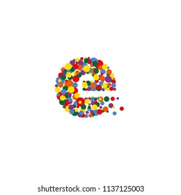 e-letter from colored bubbles. Bubbles design. Vector illustration.