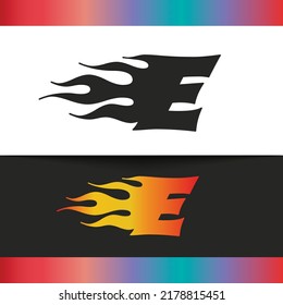 Eletter logo, fire flames logo design.