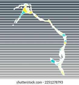 Eleuthera vector illustration. Eleuthera design on gradient stripes background. Technology, internet, network, telecommunication concept. Modern vector illustration.