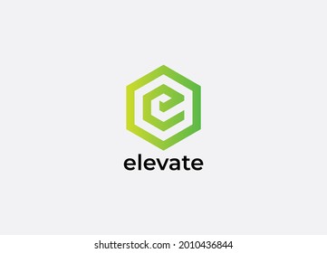Elevate Abstract e letter modern lettermarks initials logo design