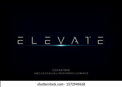 	
Elevate. Abstract Technology Futuristic Alphabet Font. Digital Space Typography Vector Illustration Design