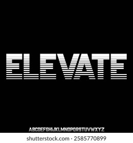 elevate. Abstract technology futuristic alphabet font. digital space typography vector illustration design