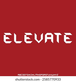 elevate. Abstract technology futuristic alphabet font. digital space typography vector illustration design