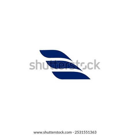 elevate air plane logo icon letter E simple tail with the shape of a letter