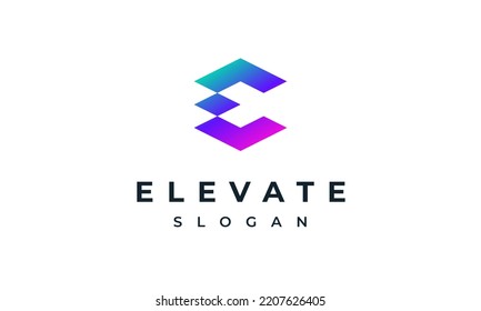 Elevate Letter E Logo Design