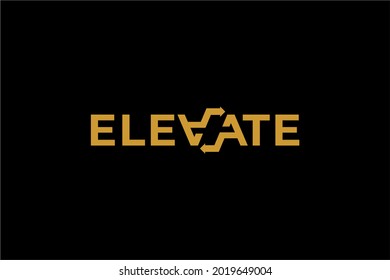 Elevate letters logo design vector.