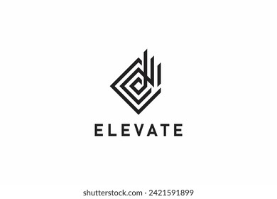 Elevate Logo Business Company Abstract Building Construction Brand Identity Sign Symbol