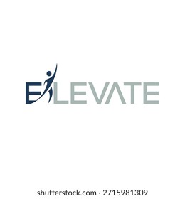 Elevar a inspiração de design de logotipo.  Elevar modelo de logotipo de pessoas de tipografia.