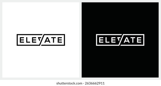 elevate logo design, rectangle graphic vector template