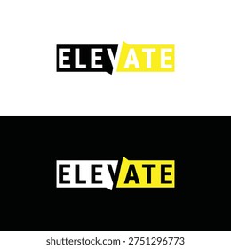 Elevate logo design, Subtle typographic modification vector
