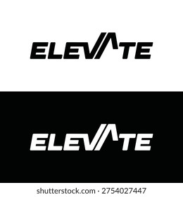 Elevate logo design, Subtle typographic modification vector
